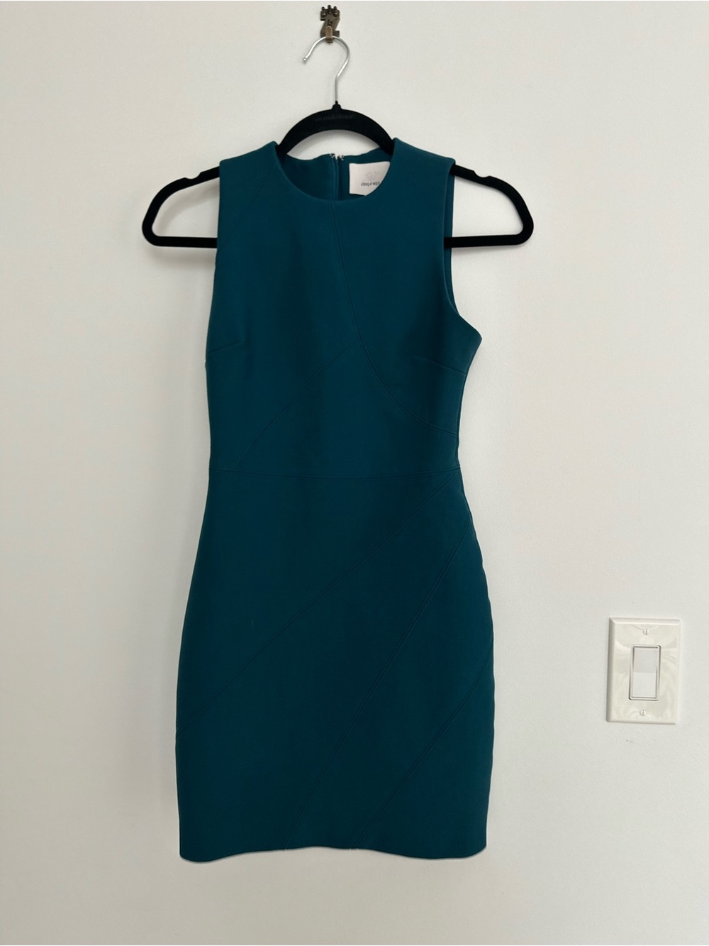 cinq a sept Teal Sleeveless Midi Sheath Dress